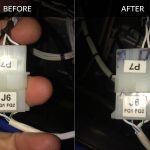 showing the before and after of rewiring connection for the JPI 900