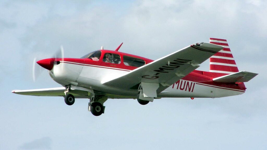 mooney m20 red silver